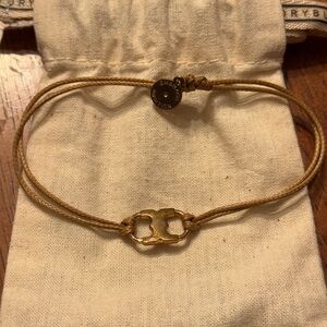 Tory Burch Embrace Ambition Bracelet- beige/ caramel with gold